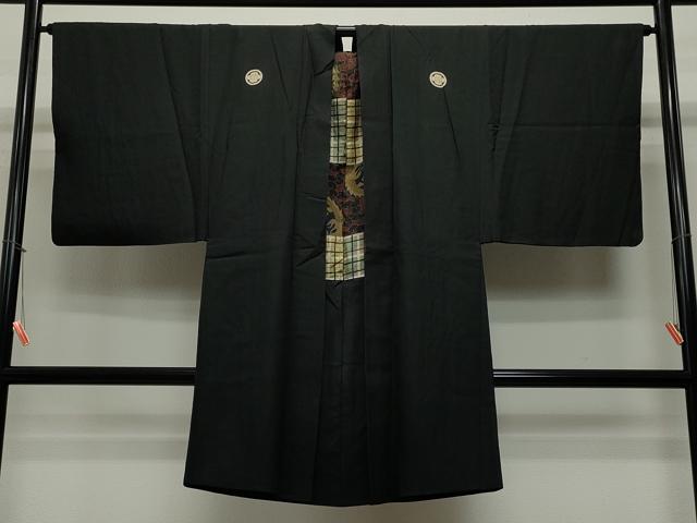 平和屋着物∞男性 長羽織 黒紋付き 正絹 逸品 CAAT5826id