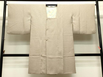 平和屋着物＃道行コート　格子吉祥文　ロング丈　正絹　逸品　CAAT5831id