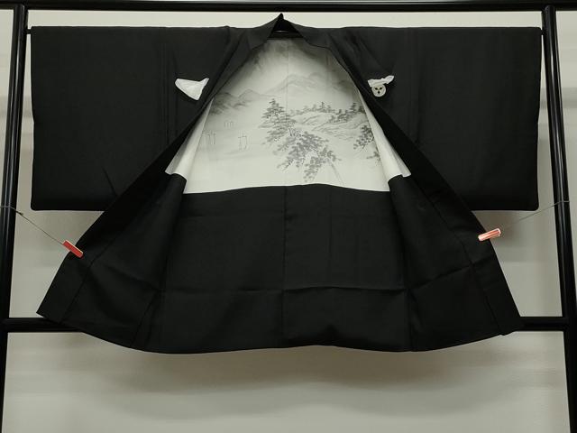 平和屋着物＃男性　羽織　黒紋付き　正絹　逸品　CAAT5838id