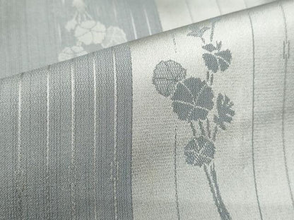 平和屋着物▽道中着　単衣　雨コート　霞花文　ロング丈　正絹　逸品　CAAT5856id