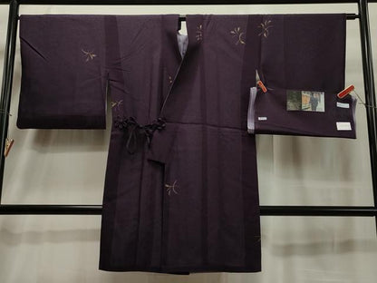 平和屋着物▽道中着　紗　スリーシーズン　春夏秋　塵除け　リバーシブル　草花文　金彩　反端付き　伊と幸　ロング丈　正絹　CAAT5877id