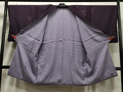 平和屋着物▽道中着　紗　スリーシーズン　春夏秋　塵除け　リバーシブル　草花文　金彩　反端付き　伊と幸　ロング丈　正絹　CAAT5877id