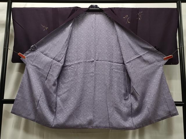 平和屋着物▽道中着　紗　スリーシーズン　春夏秋　塵除け　リバーシブル　草花文　金彩　反端付き　伊と幸　ロング丈　正絹　CAAT5877id