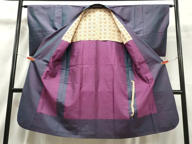平和屋着物▽道行コート 単衣 霞文 ロング丈 正絹 逸品 CAAT5881id