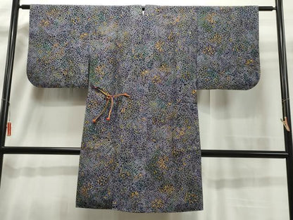 平和屋着物＃道中着 輪奈ビロード 草花文 ロング丈 正絹 逸品 CAAT5884id