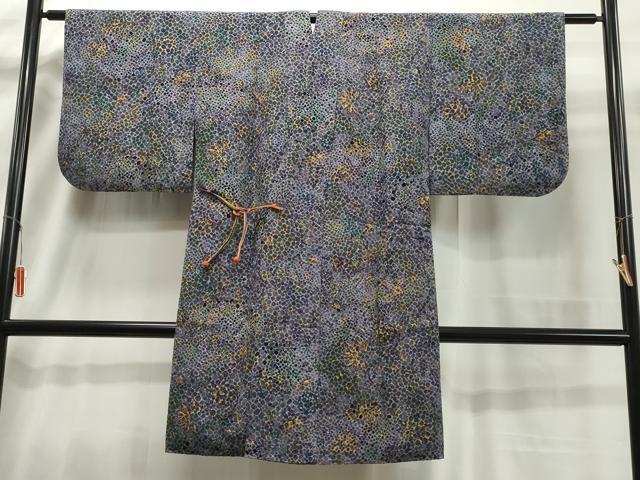 平和屋着物＃道中着 輪奈ビロード 草花文 ロング丈 正絹 逸品 CAAT5884id
