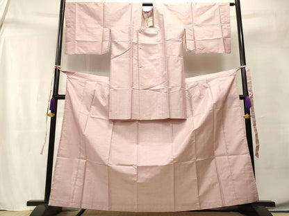 平和屋着物▽道行コート　単衣　二部式　撫子色　京都きもの友禅扱い　ロング丈　洗える着物　未使用　CAAT5907id