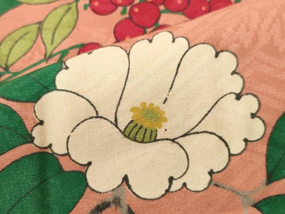 平和屋着物＃長羽織　枝花文　正絹　逸品　CAAT5909id