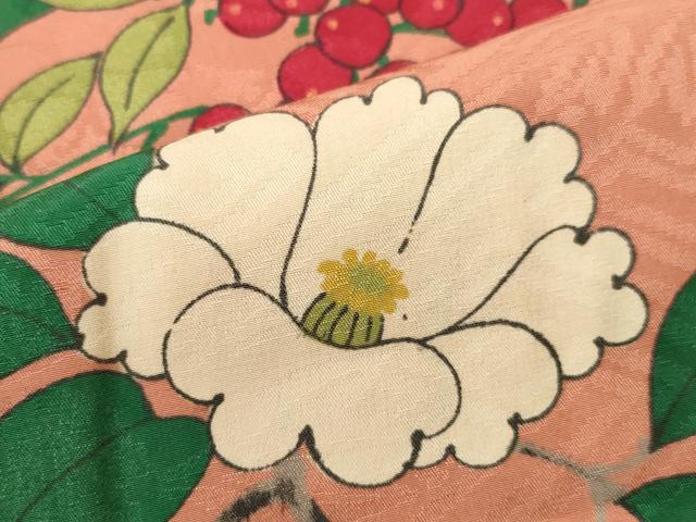 平和屋着物＃長羽織　枝花文　正絹　逸品　CAAT5909id