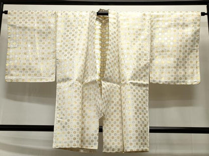 平和屋着物▽男性　長羽織　単衣　竹屋町刺繍　菊文　金銀糸　逸品　CAAT5915id