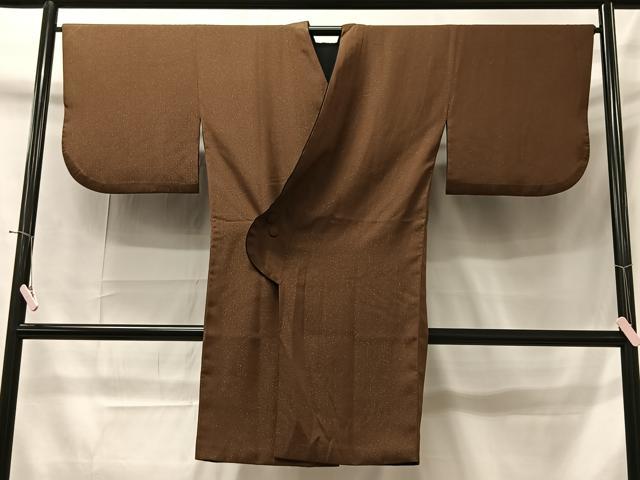 平和屋着物＃道中着 縞 銀糸 ロング丈 正絹 逸品 CAAT5926id