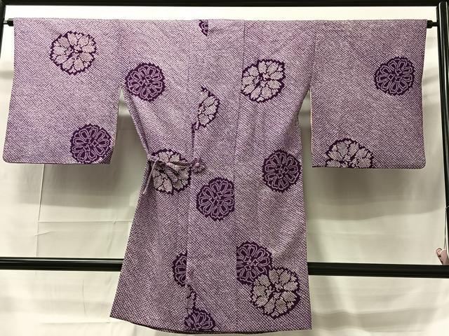 平和屋着物＃道中着 総絞り 舞花文 正絹 逸品 CAAT5935id