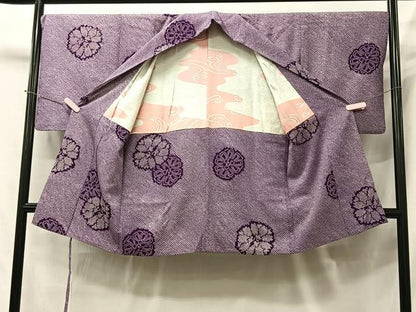 平和屋着物＃道中着 総絞り 舞花文 正絹 逸品 CAAT5935id