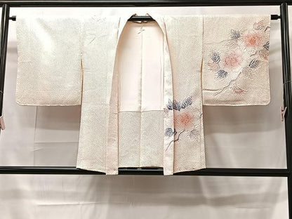 平和屋着物＃羽織 手描き 総絞り 枝花文 正絹 逸品 CAAT5937id