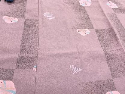 平和屋着物∞道中着 舞花文 金彩 鬼しぼ縮緬 ロング丈 正絹 逸品 CAAT5945id