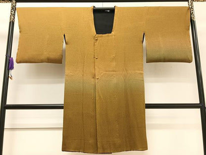 平和屋着物＃道行コート　リバーシブル　霞文　暈し染め　黒地　ロング丈　正絹　逸品　CAAT5952id