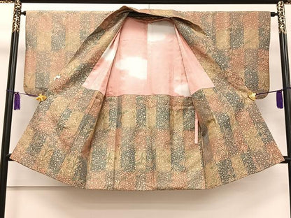 平和屋着物∞道中着　草花文　正絹　逸品　CAAT5965id
