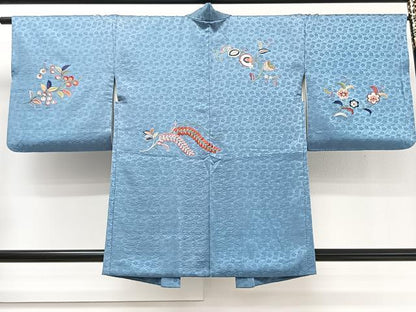 平和屋着物＃羽織　総刺繍　花唐草文　正絹　逸品　CAAT5973id
