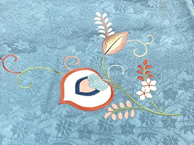 平和屋着物＃羽織　総刺繍　花唐草文　正絹　逸品　CAAT5973id