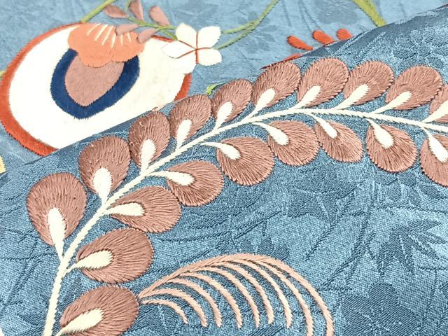 平和屋着物＃羽織　総刺繍　花唐草文　正絹　逸品　CAAT5973id
