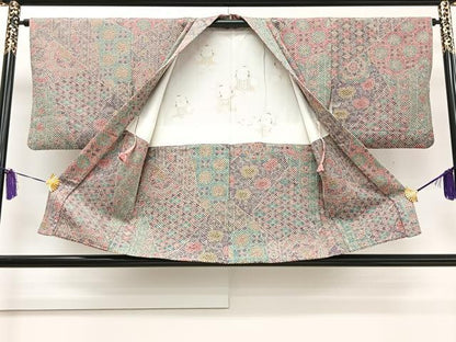 平和屋着物＃羽織　総絞り　切嵌花文　正絹　逸品　CAAT5975id