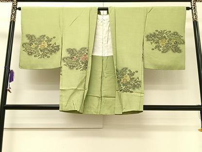 平和屋着物∞羽織 寿光織 草花文 金糸 正絹 逸品 CAAT5977id