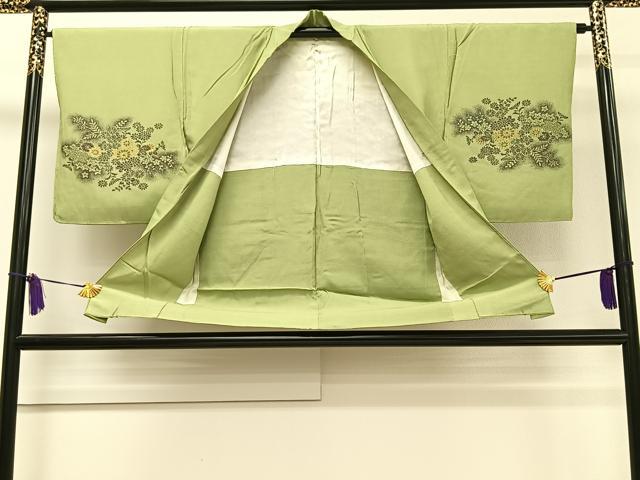 平和屋着物∞羽織 寿光織 草花文 金糸 正絹 逸品 CAAT5977id