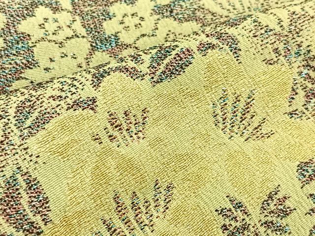 平和屋着物∞羽織 寿光織 草花文 金糸 正絹 逸品 CAAT5977id