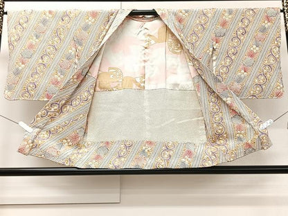 平和屋着物＃羽織　総絞り　斜線花唐草文　正絹　逸品　未使用　CAAT5994id