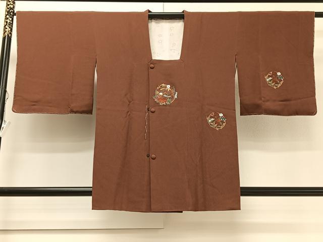平和屋着物∞中国三大刺繍　スワトウ刺繍　汕頭刺繍　道行コート　総刺繍　束ね熨斗花丸文　正絹　逸品　未使用　CAAT6000id