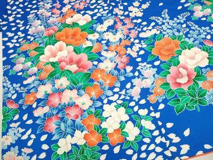 平和屋着物∵女の子　十三参り　子供　祝着・袋帯セット　駒刺繍　草花文　金彩　逸品　CAAT6102ze