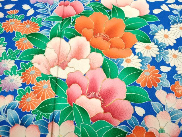 平和屋着物∵女の子　十三参り　子供　祝着・袋帯セット　駒刺繍　草花文　金彩　逸品　CAAT6102ze