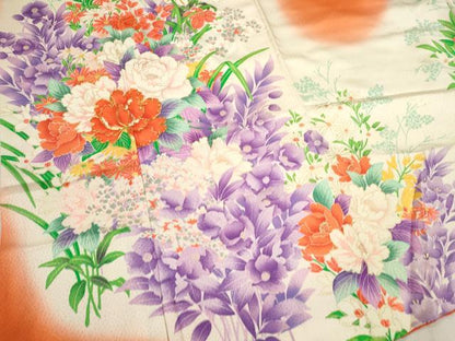平和屋着物∵女の子 十三参り 子供 祝着・袋帯セット 駒刺繍 草花文 暈し染め 金彩 逸品 CAAT6103ze