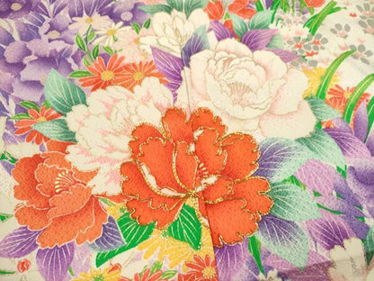 平和屋着物∵女の子 十三参り 子供 祝着・袋帯セット 駒刺繍 草花文 暈し染め 金彩 逸品 CAAT6103ze
