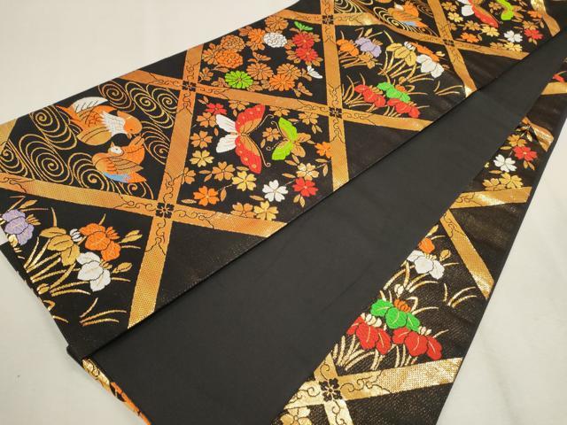 平和屋着物∵女の子 十三参り 子供 祝着・袋帯セット 駒刺繍 扇面舞蝶花文 暈し染め 金彩 逸品 CAAT6110ze