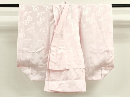 平和屋着物[]七五三　女の子　３歳　祝着　三つ身　長襦袢・被布セット　鈴　地紙草花文　金銀彩　逸品　CAAT6135ze