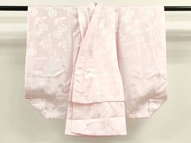 平和屋着物[]七五三　女の子　３歳　祝着　三つ身　長襦袢・被布セット　鈴　地紙草花文　金銀彩　逸品　CAAT6135ze