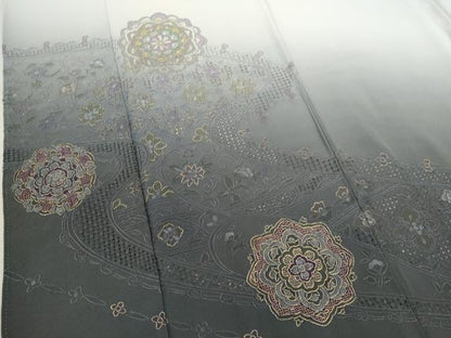平和屋着物●中国三大刺繍 蘇州刺繍 スワトウ刺繍 総刺繍 訪問着 正倉院花文 暈し染め 金糸 正絹 逸品 CAAT6149ze