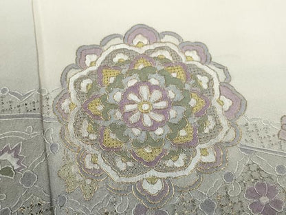 平和屋着物●中国三大刺繍 蘇州刺繍 スワトウ刺繍 総刺繍 訪問着 正倉院花文 暈し染め 金糸 正絹 逸品 CAAT6149ze