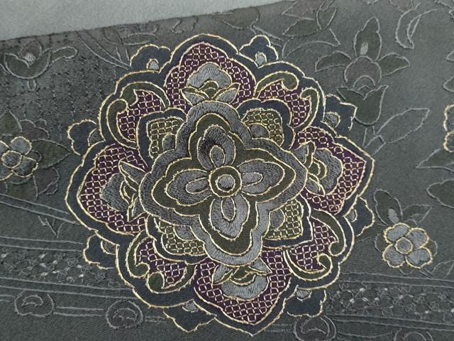 平和屋着物●中国三大刺繍 蘇州刺繍 スワトウ刺繍 総刺繍 訪問着 正倉院花文 暈し染め 金糸 正絹 逸品 CAAT6149ze