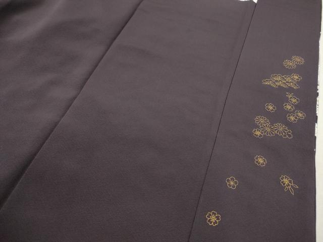 平和屋着物●訪問着　紫白綉　総刺繍　松竹梅御所車文　暈し染め　金糸　正絹　逸品　CAAT6151ze