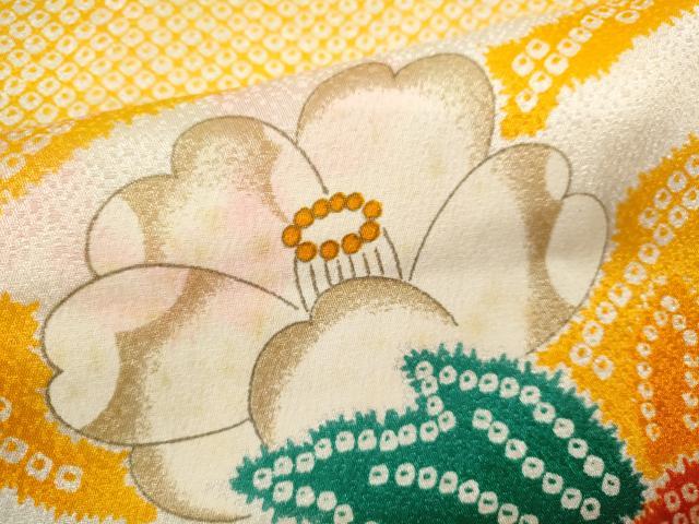 平和屋着物[]七五三　女の子　７歳　祝着　四つ身　袋帯セット　駒刺繍　立波草花文　CAAT6167ze