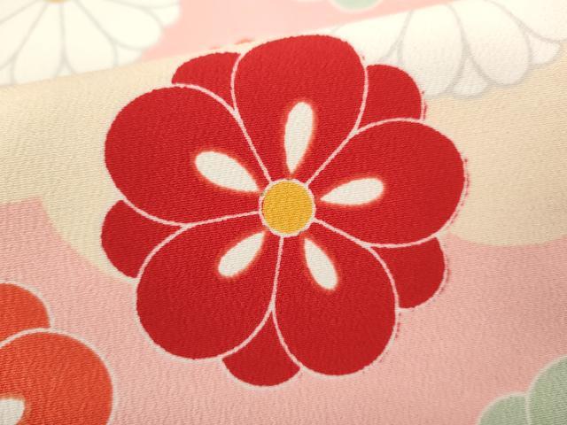 平和屋着物[]七五三　女の子　３歳　祝着　三つ身　長襦袢・被布セット　舞花文　金彩　洗える着物　CAAT6184ze