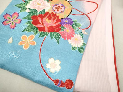平和屋着物[]お宮参り　女の子　祝着　産着　初着　のしめ　花車吉祥文　金彩　洗える着物　CAAT6199ze