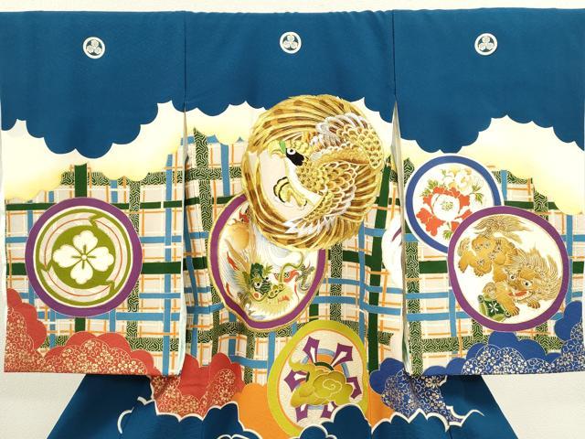 平和屋着物[]お宮参り　男の子　祝着　産着　初着　のしめ　刺繍　鷹　龍　狛獅子　吉祥花文　金彩　逸品　CAAT6203ze