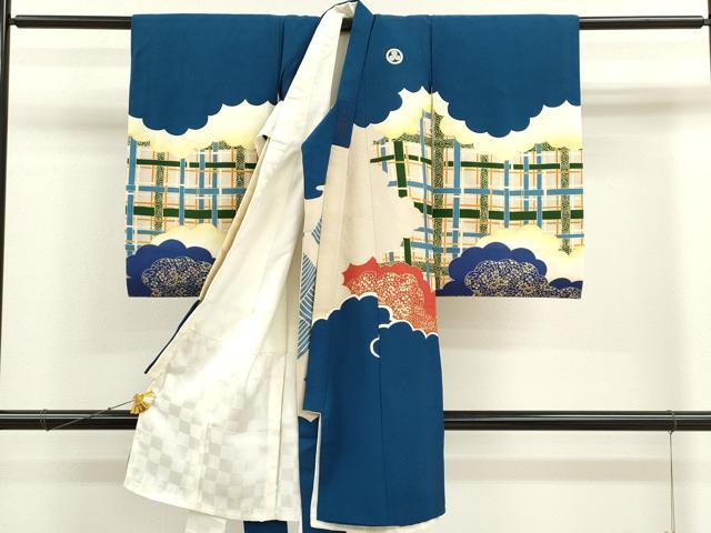 平和屋着物[]お宮参り　男の子　祝着　産着　初着　のしめ　刺繍　鷹　龍　狛獅子　吉祥花文　金彩　逸品　CAAT6203ze