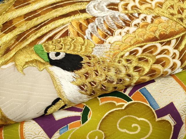 平和屋着物[]お宮参り　男の子　祝着　産着　初着　のしめ　刺繍　鷹　龍　狛獅子　吉祥花文　金彩　逸品　CAAT6203ze