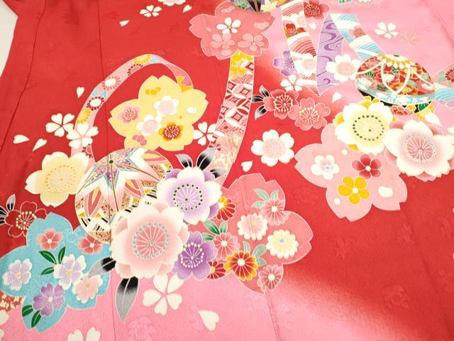 平和屋着物[]お宮参り　女の子　祝着　産着　初着　のしめ　鞠草花文　暈し染め　金彩　逸品　CAAT6218ze