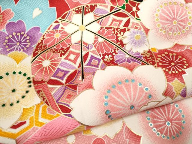 平和屋着物[]お宮参り　女の子　祝着　産着　初着　のしめ　鞠草花文　暈し染め　金彩　逸品　CAAT6218ze