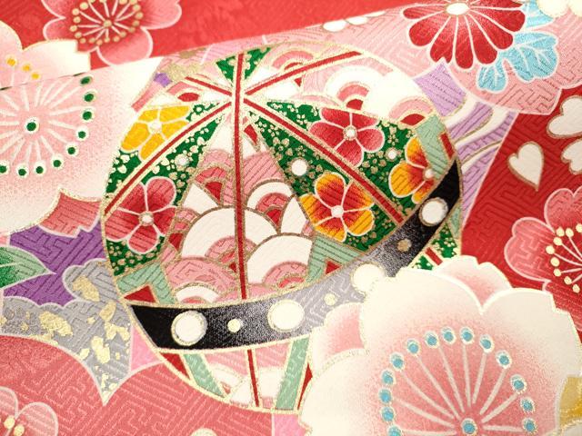 平和屋着物[]お宮参り　女の子　祝着　産着　初着　のしめ　鞠草花文　暈し染め　金彩　逸品　CAAT6218ze